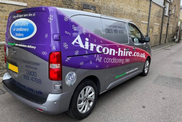 Van with Aircon Hire Logo on side